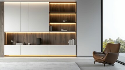 Modern Interior Design Concept with Minimalist Furniture and Lighting