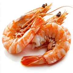 fresh prawns isolated on white background - ai