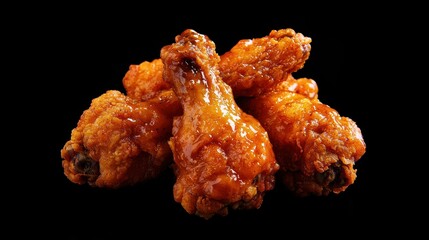 Crispy Fried Chicken Wings Glazed with Spicy Sweet Sauce