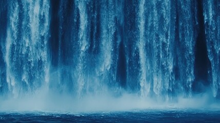 Powerful waterfall cascading down