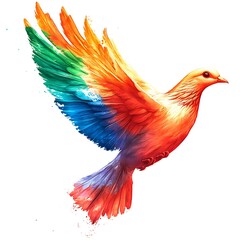 Obraz premium Colorful Dove in Flight