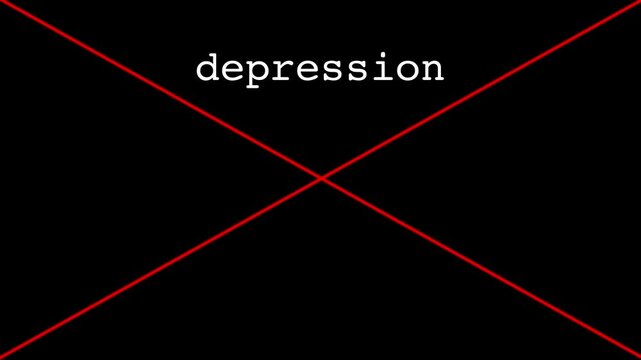 depression, anxiety, insomnia, paranoia text on black background