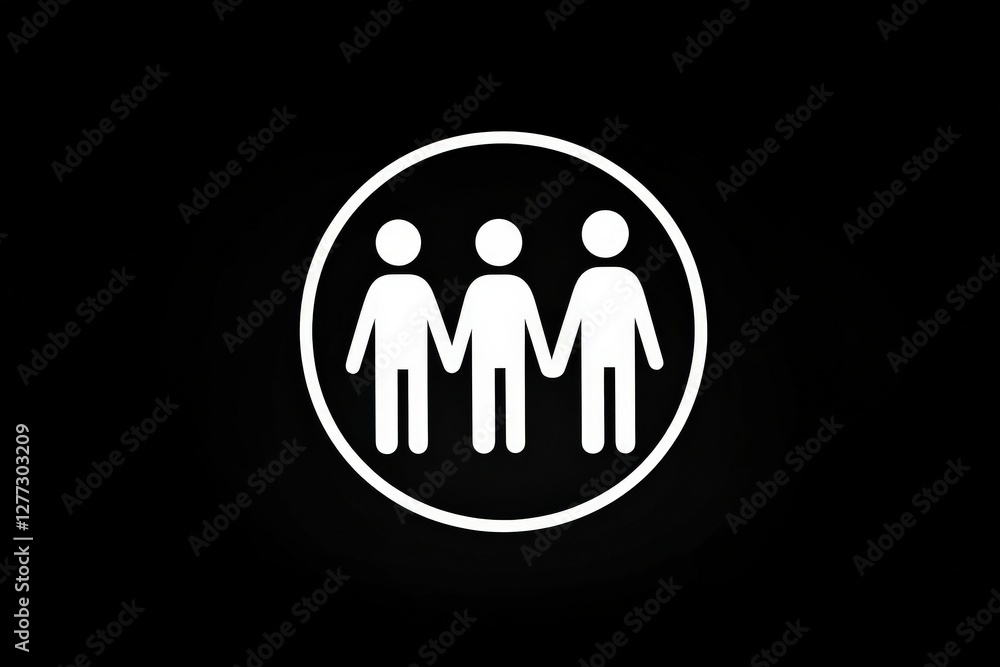 Poster group of three simple icon representing unity and togetherness