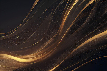 流れるゴールドライトのエレガントな抽象背景