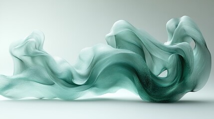 Abstract Flowing Teal Fabric