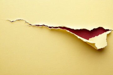 Yellow Background with Torn Paper Edges Revealing Red Inner Layer