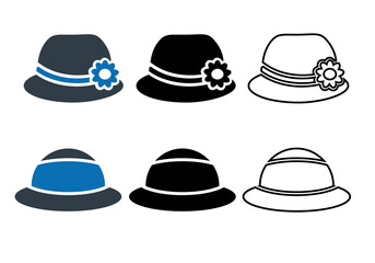 Hat, fashion, travel icon