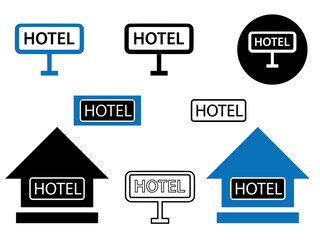 Hotel, board, sign icon