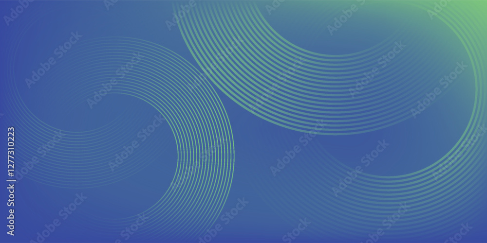 Poster minimal abstract bright blue and green gradient background illustration with simple geometric patter