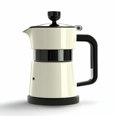 Cream coffee maker, studio shot, white background