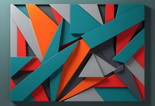 Abstract 3D Geometric Composition with Vibrant Color Palette