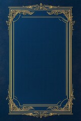 Ornate Frame Design with Gold Accents on Deep Blue Background