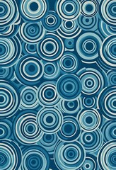 Hypnotic azure circles abstract pattern for textile and backdrop designs
