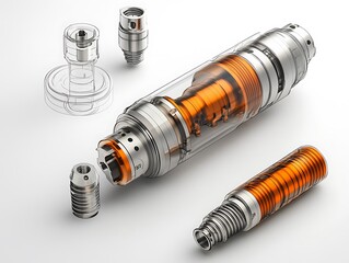 Engineering Design,  Technical Illustration, Machinery Components,  3D Model,  Concept