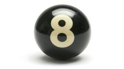 Isolated black eight ball on white