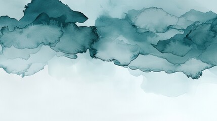 Obraz premium Abstract teal and gray watercolor painting