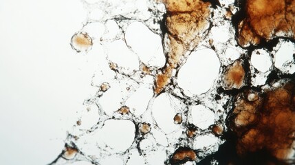 Fototapeta premium Aging cells observed under magnification in a biology lab. Featuring cellular decay and molecular breakdown