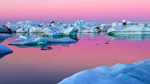 J,kuls,rl,n Glacier Lagoon in Iceland, Majestic Icebergs Floating