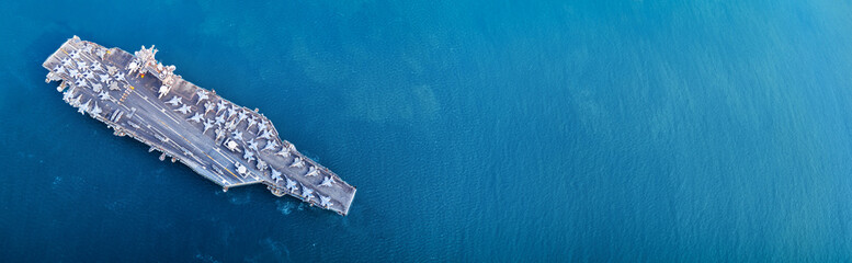 Nuclear war ship, Navy ship, Military navy. nuclear carrier running in the ocean. Military navy...