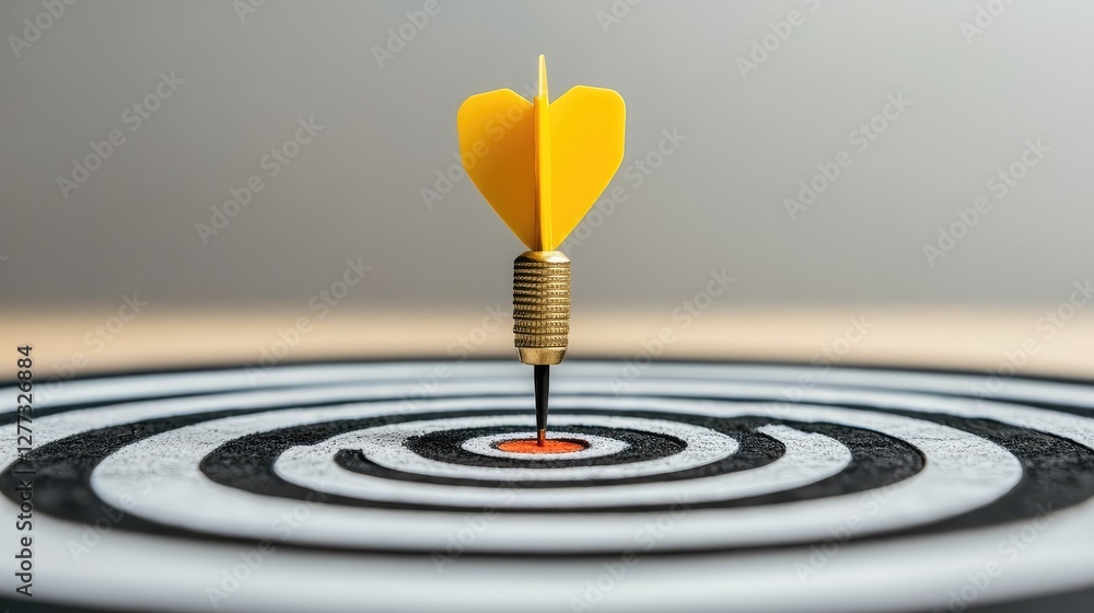 Poster a clean dartboard shot with the focus on the bullseye, surrounded by neutral empty space.