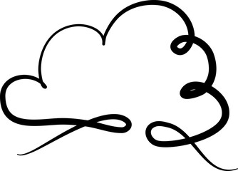 Continuous line drawing of cloud