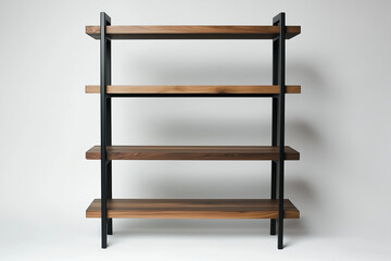 wooden shelf isolated on white