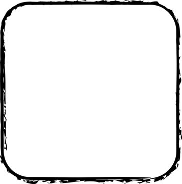 Rounded square brush strokes. Grunge design frames