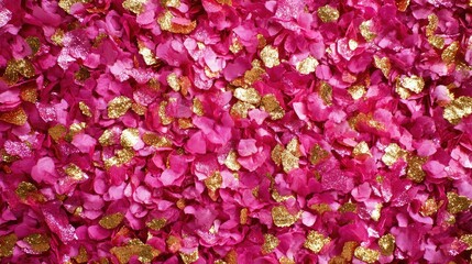A pink and gold glittering background with delicate sparkles, perfect for romance and elegance.