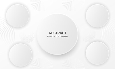 Gray background with abstract white glowing geometric lines.  Circle lines pattern. Digital technology  background design.  An abstract composition of dynamic shapes. red dot .Vector illustration.