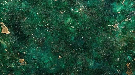 Fototapeta premium A rich emerald green glitter background with shimmering bokeh lights, symbolizing prosperity and nature.