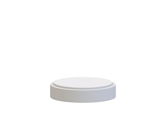 Minimalist white podium with a clean round shape in a transparent PNG, perfect for product display