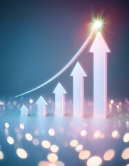 progress or development concept, Business growth, investment profit increase, arrow graph future growth plans, growing sales and revenue.