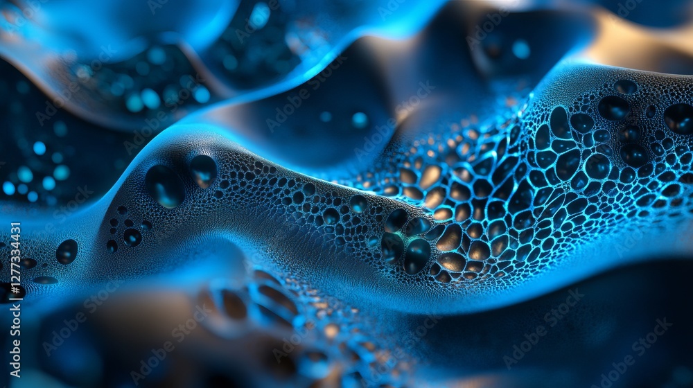 Poster abstract blue liquid surface texture background digital art design modern wave pattern elegant dark 