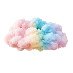 Obraz premium fluffy cloud in pastel tones of pink, blue, and yellow, evoking dreamy atmosphere