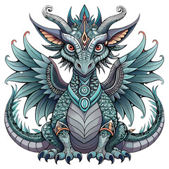 A majestic dragon, its scales morphing into vibrant, intricate mandalas of diverse colors and patterns.  High detail, fantasy art.