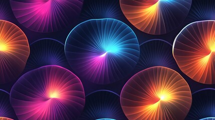 Abstract Colorful Swirling Neon Circles Pattern Design Bright Vivid Gradient Background Digital Art Illustration Modern Trendy Wallpaper Vibrant      