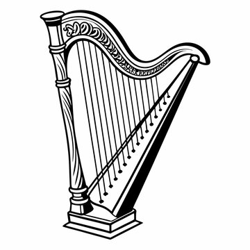 recommend clip art: Harp silhouette vector illustration