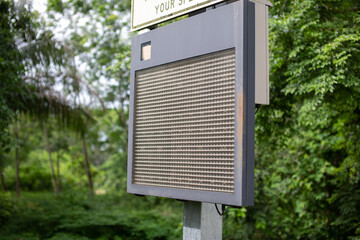 Close-up photo of traffic sign LED tubes