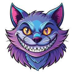 A whimsical Cheshire Cat-like fox, its grin wide, partially fading into invisibility, showcasing a playful, mischievous spirit against a blurred background.