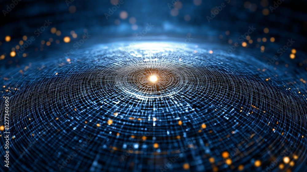 Poster cosmic convergence: a mesmerizing abstract image depicting a celestial event or cosmic phenomena.