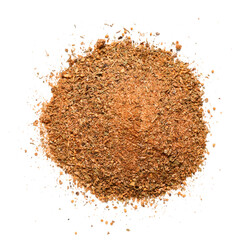 Heap of powdered spice on white background