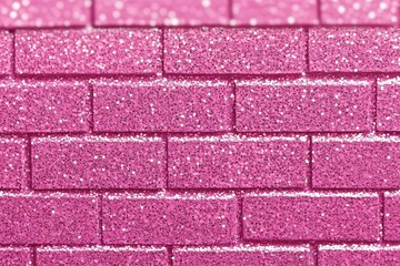 Obraz premium Pink Glitter Brick Wall Texture