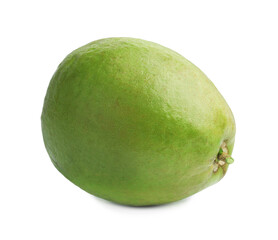 One fresh guava fruit isolated on white