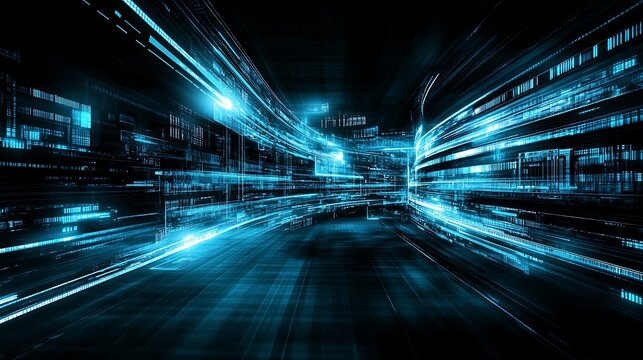 Digital data stream, highway, future tech