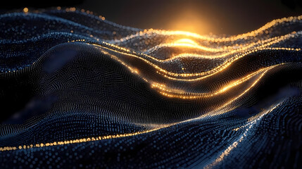 Golden Waves in Space: A Sci-Fi Inspired Image