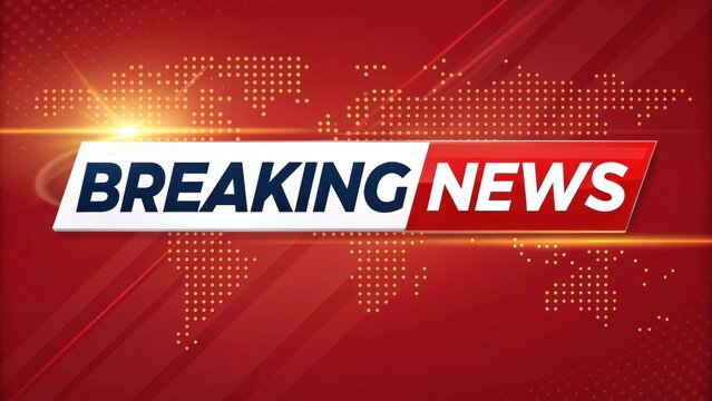 Bold and Dynamic Breaking News Banner with World Map Background