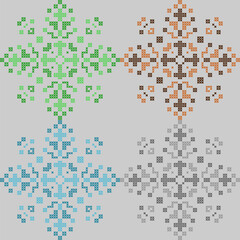 Fototapeta premium cross stitch ethnic embroidery needlework abstract artwork seamless geometric pattern printed background fabric wallpaper handdrawn line colorful template fashion element 