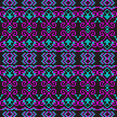 cross stitch ethnic embroidery needlework abstract artwork seamless geometric pattern printed background fabric wallpaper handdrawn line colorful template fashion element
