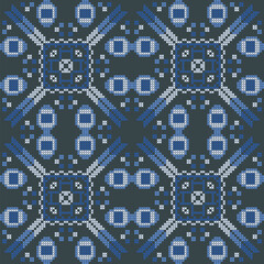 cross stitch ethnic embroidery needlework abstract artwork seamless geometric pattern printed background fabric wallpaper handdrawn line colorful template fashion element
