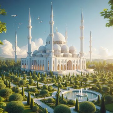 White mosque in heaven